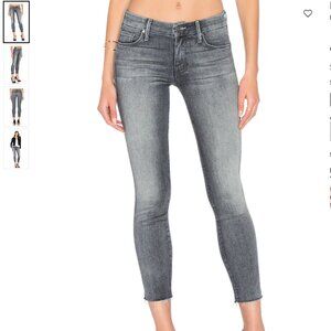 MOTHER the looker ankle fray gray skinny jeans in Huntress wash 24